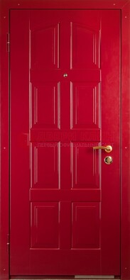 Красная стальная дверь с МДФ с рисунком ДМ-94 в Йошкар-Оле