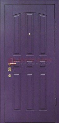 Фиолетовая металлическая дверь с МДФ с рисунком ДМ-99 в Йошкар-Оле
