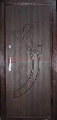 Коричневая входная дверь с МДФ с рисунком ДМ-9 в Йошкар-Оле
