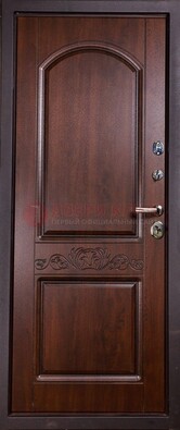 Темная стальная дверь с массивом дуба ДМД-12 в Йошкар-Оле