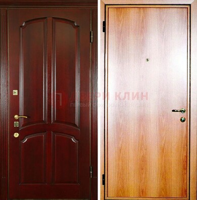 Темная железная дверь с массивом дуба ДМД-13 в Йошкар-Оле