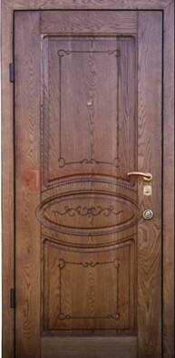 Коричневая входная дверь с массивом дуба ДМД-42 в Йошкар-Оле