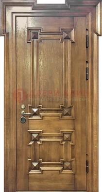 Филенчатая железная дверь с массивом дуба ДМД-56 в Сергиевом Посаде