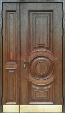 Коричневая двухстворчатая дверь с массивом дуба ДМД-71 в Йошкар-Оле