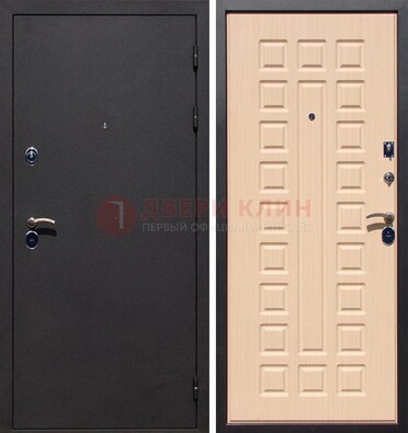 Черная стальная дверь с порошковым окрасом МДФ внутри ДП-102 в Йошкар-Оле