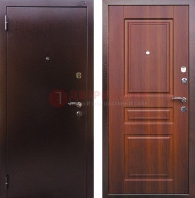 Коричневая металлическая дверь с порошковым напылением ДП-115 в Йошкар-Оле