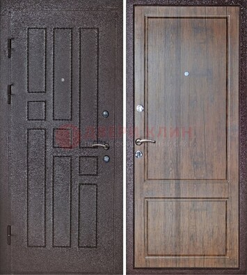 Темная входная дверь с порошковым покрытием МДФ внутри ДП-125 в Санкт-Петербурге
