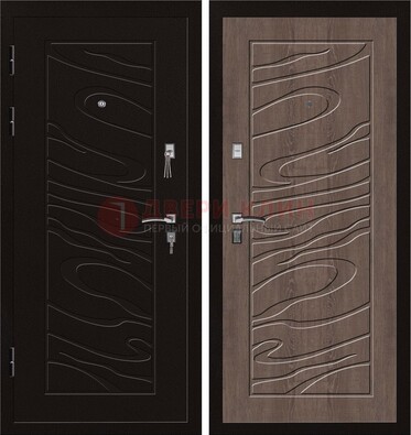 Темная железная дверь с порошковым окрасом ДП-127 в Йошкар-Оле