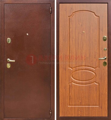 Коричневая стальная дверь с порошковым напылением ДП-137 в Йошкар-Оле