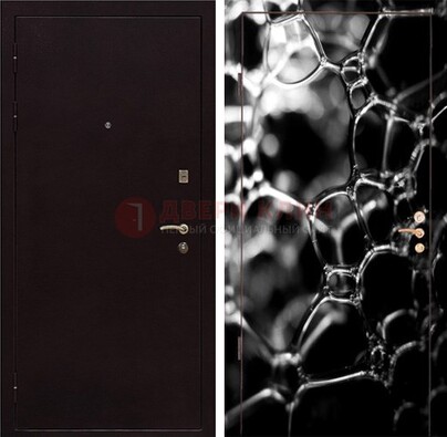 Черная стальная дверь с порошковым окрасом с фотопечатью ДП-158 в Йошкар-Оле