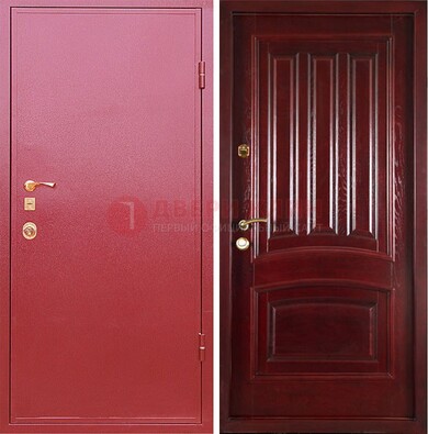 Красная металлическая дверь с порошковым напылением ДП-165 в Йошкар-Оле