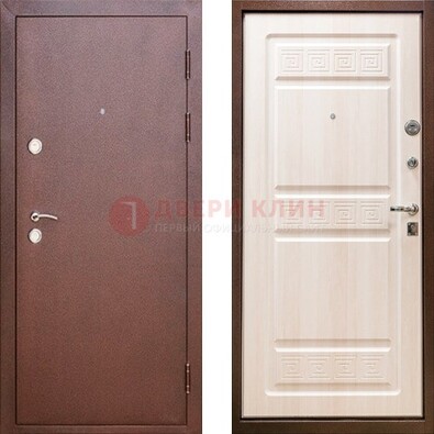 Коричневая металлическая дверь с порошковым напылением ДП-182 в Йошкар-Оле