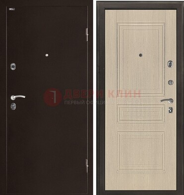 Коричневая стальная дверь с порошковым окрасом ДП-190 в Йошкар-Оле