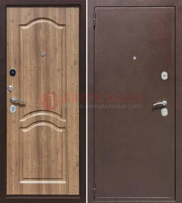 Коричневая железная дверь с порошковым окрасом ДП-191 в Йошкар-Оле