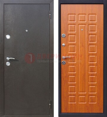 Коричневая стальная дверь с порошковым напылением ДП-202 в Перми