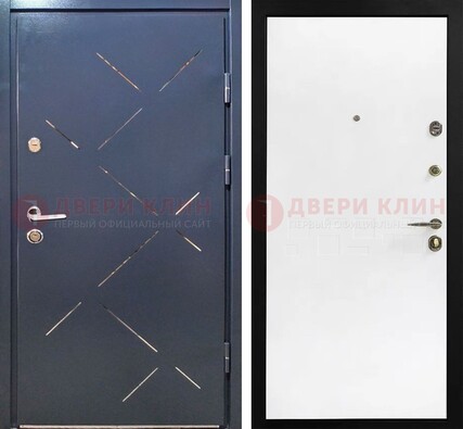 Входная дверь с порошковым напылением Антик медь с Белой МДФ ДП-208 в Йошкар-Оле