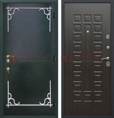 Темная входная дверь с порошковым покрытием и МДФ венге ДП-223 в Йошкар-Оле