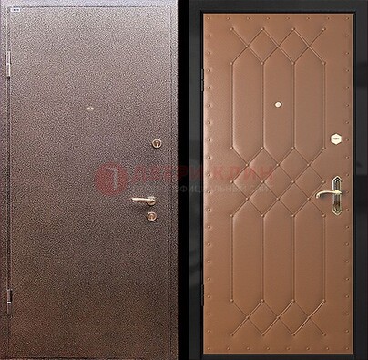 Коричневая металлическая дверь с порошковым окрасом ДП-22 в Йошкар-Оле