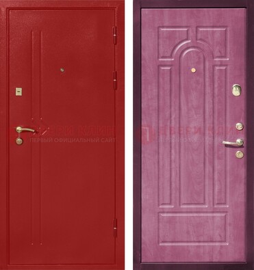 Красная входная дверь с порошковым напылением ДП-240 в Йошкар-Оле