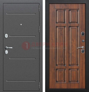 Стальная дверь с порошковым покрытием Антик серебро и филенчатой МДФ ДП-267 в Йошкар-Оле