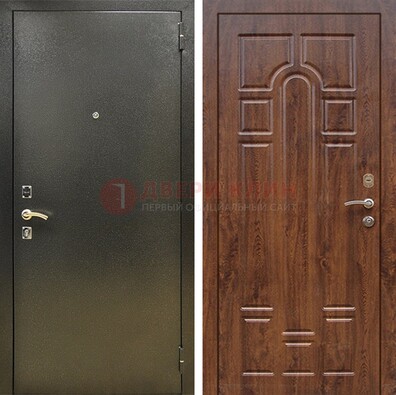 Металлическая дверь Темное серебро с порошковым покрытием и МДФ ДП-271 в Воронеже