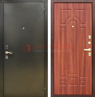 Входная темно-серая дверь с порошковой отделкой и МДФ Миланский орех ДП-281 в Йошкар-Оле