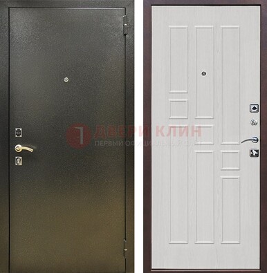 Входная дверь Темное серебро с порошковой отделкой и терморазрывом МДФ ДП-282 в Санкт-Петербурге