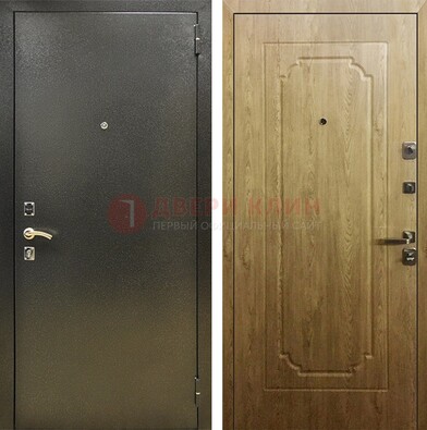 Темно-серая входная дверь с порошковым покрытием и МДФ Золотой дуб ДП-291 в Йошкар-Оле