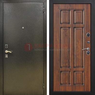 Металлическая входная темная дверь с порошковым напылением и МДФ ДП-299 в Йошкар-Оле