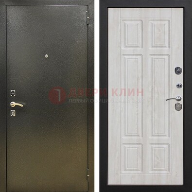 Входная темно-серая дверь с порошковым напылением и МДФ с филенкой ДП-302 в Йошкар-Оле