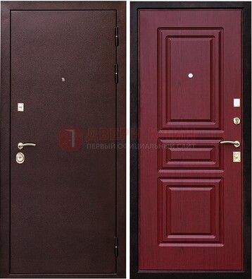 Бордовая входная дверь с порошковым окрасом ДП-36 в Йошкар-Оле