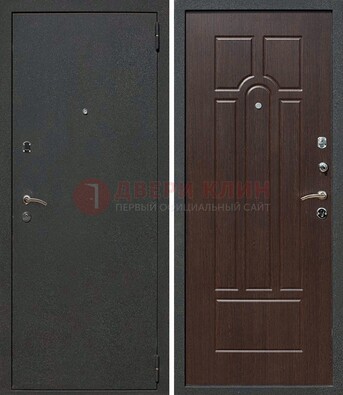 Черная металлическая дверь с порошковым окрасом ДП-47 в Йошкар-Оле