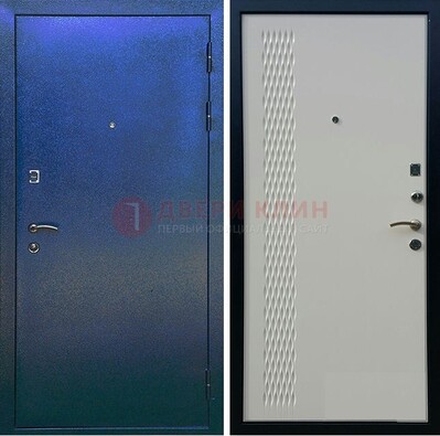 Синяя железная дверь с порошковым напылением ДП-49 в Йошкар-Оле