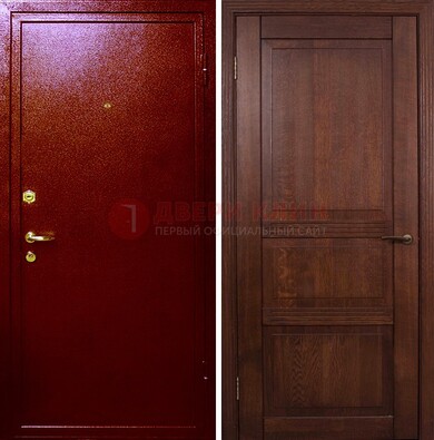 Красная железная дверь с порошковым окрасом ДП-58 в Йошкар-Оле