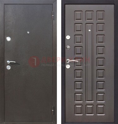 Коричневая железная дверь с порошковым окрасом ДП-63 в Йошкар-Оле