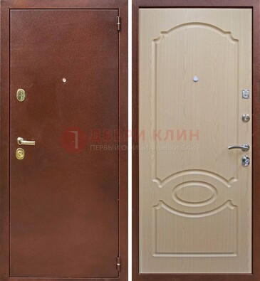 Коричневая металлическая дверь с порошковым окрасом ДП-76 в Йошкар-Оле