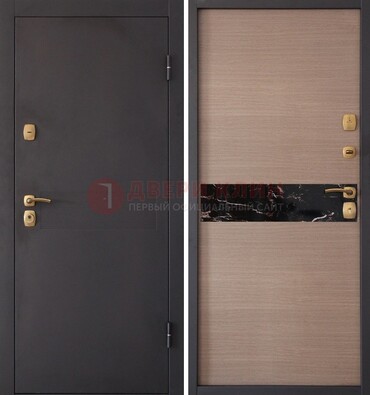 Коричневая металлическая дверь с порошковым окрасом ДП-82 в Йошкар-Оле