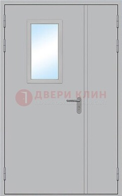 Белая входная противопожарная дверь со стеклянной вставкой ДПП-10 в Рязани