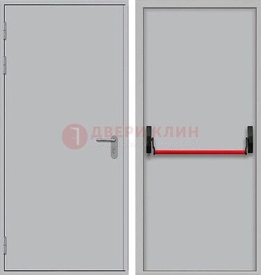 Белая металлическая противопожарная дверь с длинной ручкой ДПП-14 в Йошкар-Оле