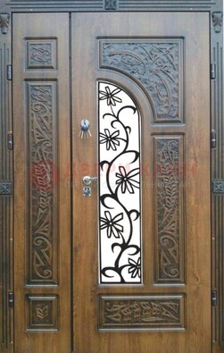 Морозостойкая металлическая парадная дверь ДПР-12 в Йошкар-Оле