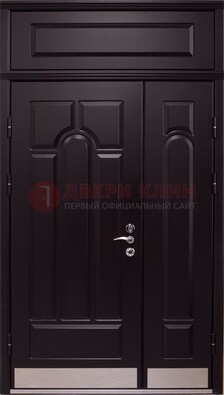 Черная стальная парадная дверь с металлическими вставками ДПР-47 в Йошкар-Оле