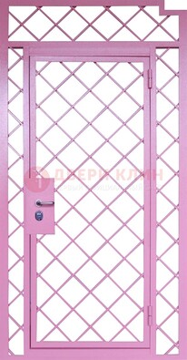 Розовая металлическая решетчатая дверь ДР-15 в Йошкар-Оле