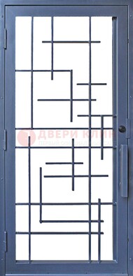 Современная железная решетчатая дверь синяя ДР-31 в Йошкар-Оле