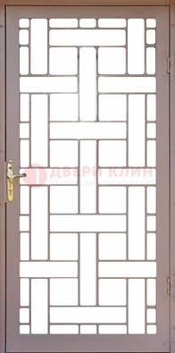 Коричневая металлическая решетчатая дверь для дома ДР-47 в Йошкар-Оле