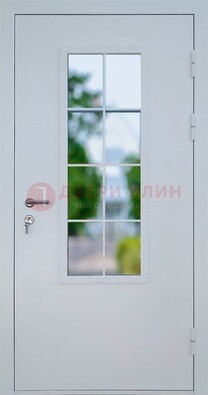 Белая железная дверь порошок со стеклом ДС-31 в Йошкар-Оле