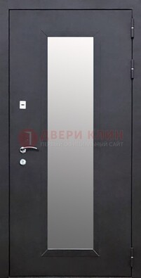 Черная стальная дверь порошок со стеклом ДС-33 в Йошкар-Оле