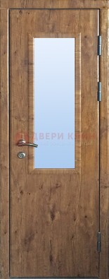 Стальная дверь с МДФ и стеклом для частного дома ДС-49 в Йошкар-Оле