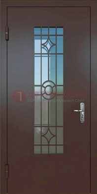 Входная металлическая дверь со стеклом для дома ДС-6 в Йошкар-Оле