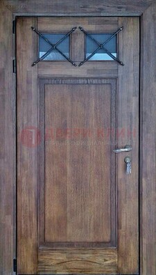 Металлическая дверь с Виноритом со стеклом и ковкой под старину ДСК-209 в Йошкар-Оле