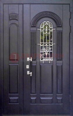 Входная дверь Винорит со стеклом и ковкой с узором ДСК-270 в Йошкар-Оле